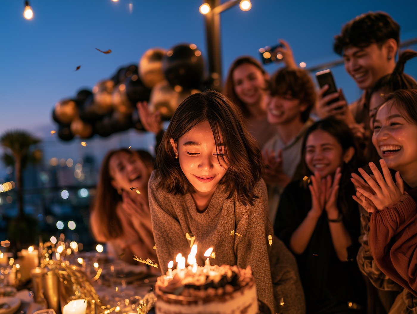 The cake moment, rooftop birthday in Pattaya, Chaiyo Events