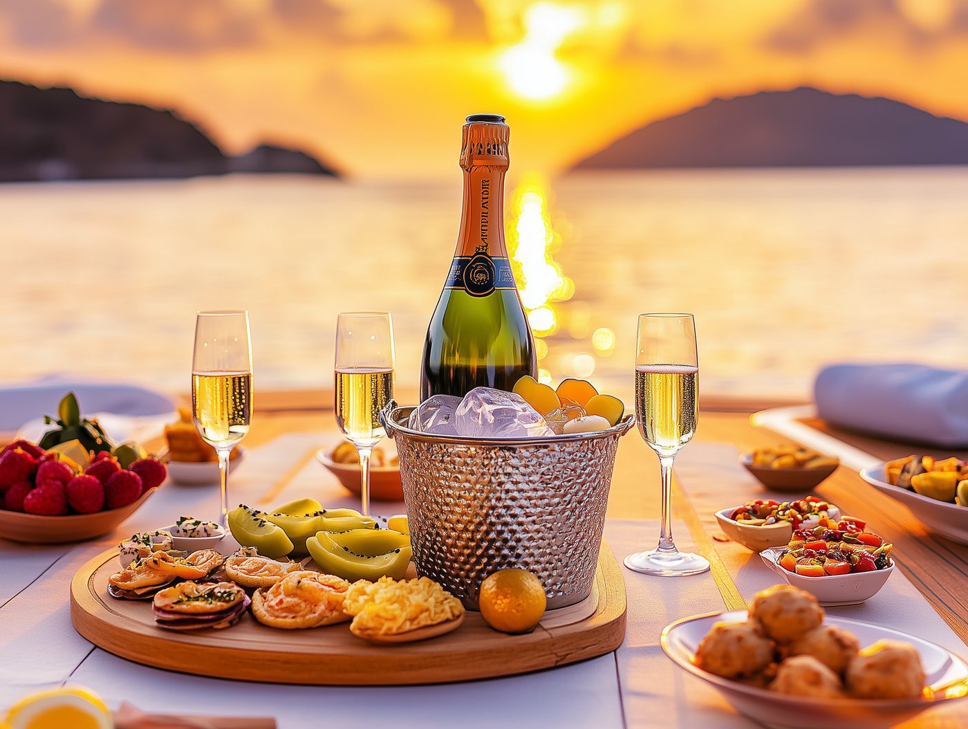 Champagne aperitif on board — Chaiyo Events Pattaya