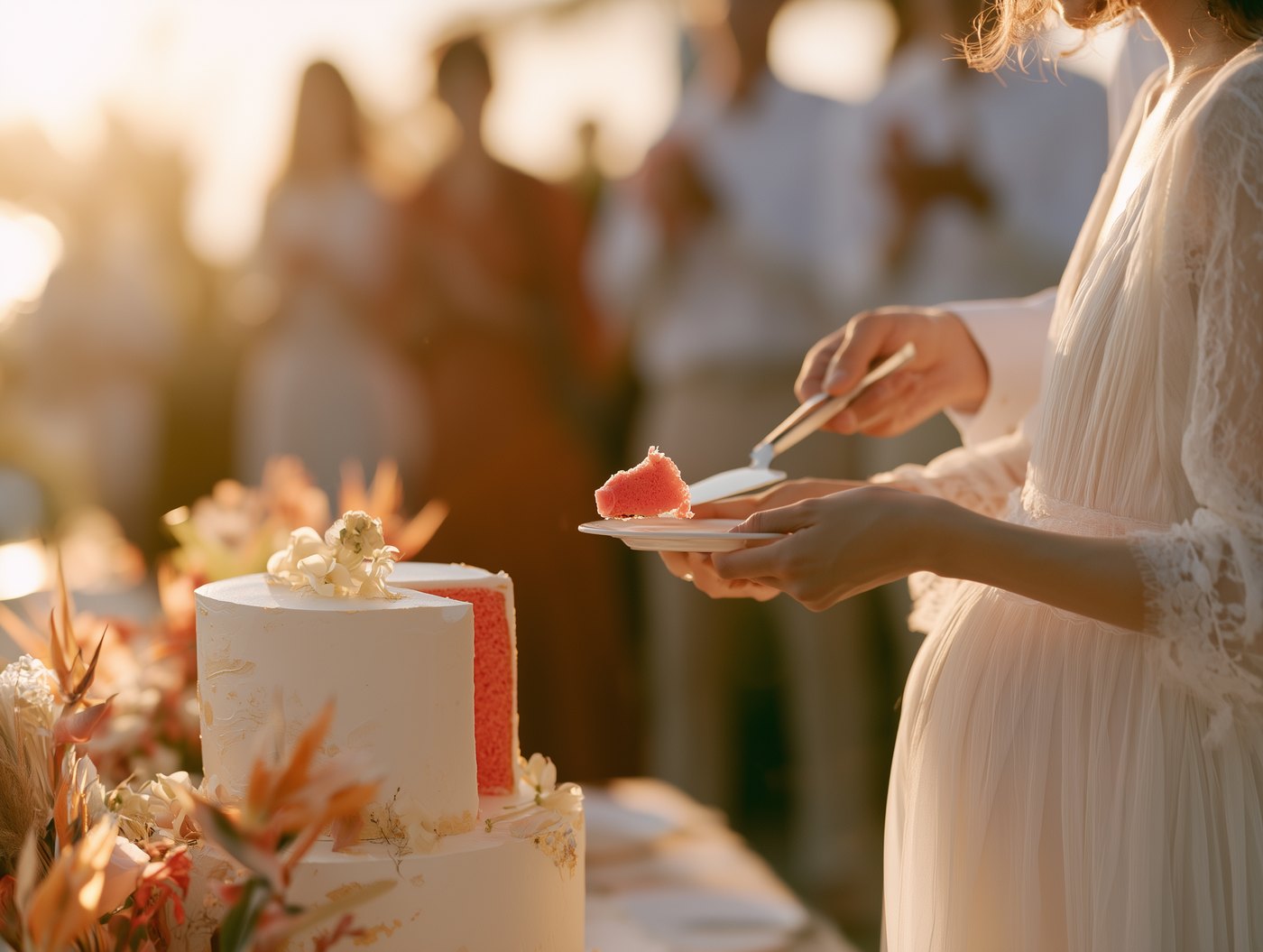 The moment, gender reveal cake with pink sponge inside, Chaiyo Events Pattaya